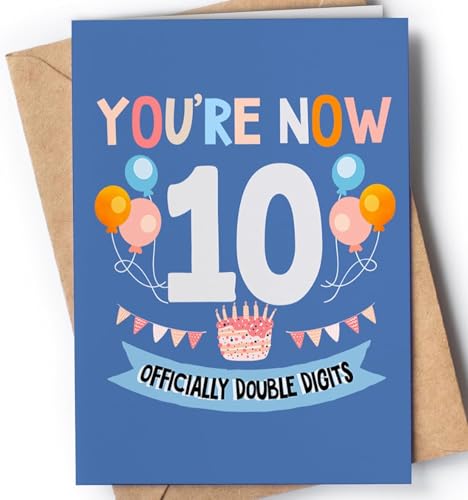 Greeting Cards for Everyone Tarjeta Cumpleaños 10 Años - 10 Cumpleaños Regalos para Niño, Niña...