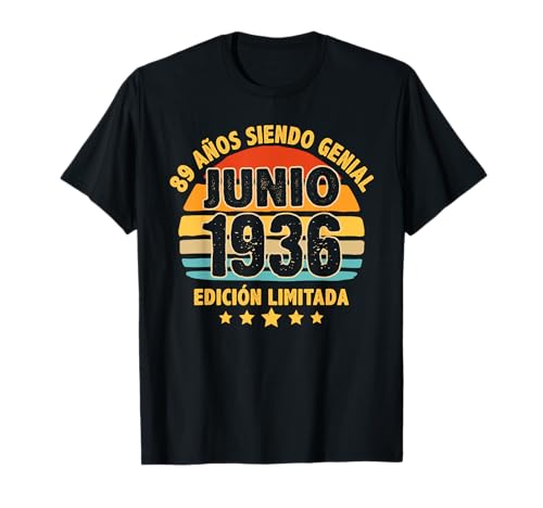 Junio 1936 89 Años Hombre Cumpleaños Regalo Junio 1936 Camiseta