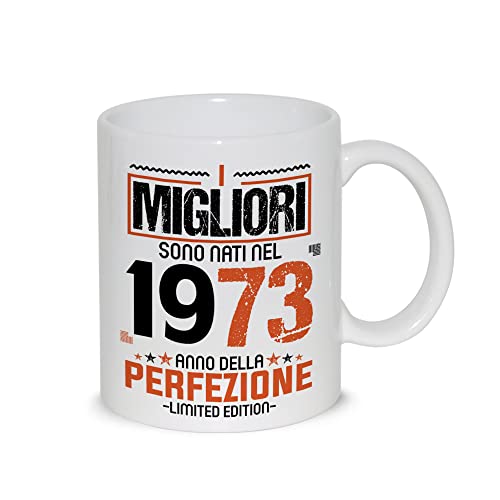 Taza de desayuno con leche de té con diseño gráfico - Los mejores nacidos en 1973 año de la...