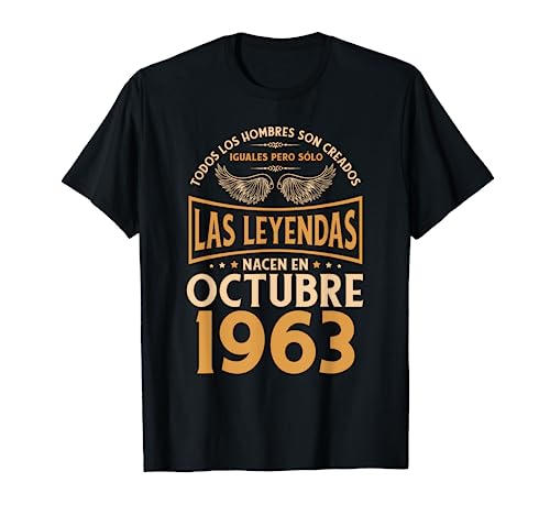 Regalos de cumpleaños para hombre The Legends Octubre 1963 Camiseta