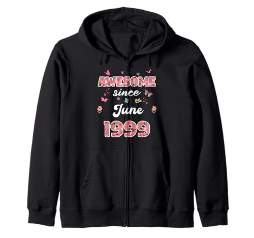 Impresionante Desde Junio 1999 Flores 1999 Junio Cumpleaños Sudadera con Capucha