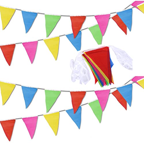 40 metros 80 Banderines Triangulares Bunting Banner Banners Multicolores para bodas Fiestas de...