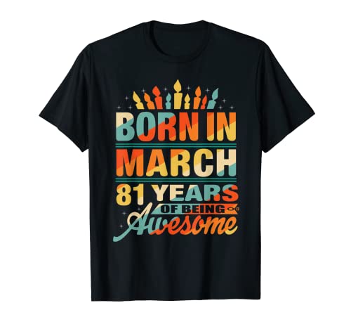 Vela gráfica para regalo de cumpleaños 81 de marzo de 1941 Camiseta