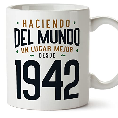 MUGFFINS Tazas 1942 Cumpleaños - En Español - Haciendo del Mundo un Lugar Mejor - 11 oz / 330 ml -...