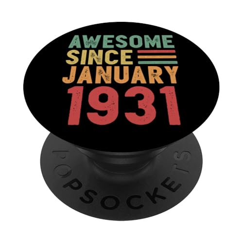 Impresionante regalo de 100 cumpleaños desde enero de 1931 PopSockets PopGrip Adhesivo