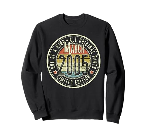 20 Cumpleaños Vintage Marzo 2005 Retro Edición Limitada Sudadera