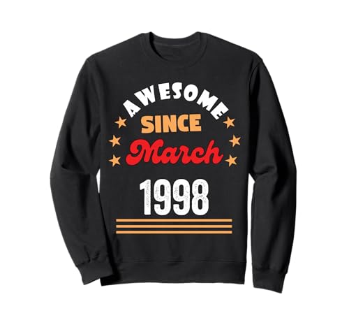 Marzo 1998 Cumpleaños Impresionante Desde 1998 Marzo Vintage Sudadera