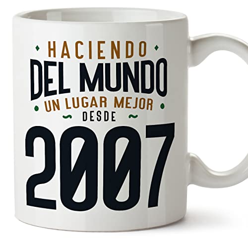 MUGFFINS Tazas 2007 Cumpleaños - En Español - Haciendo del Mundo un Lugar Mejor - 11 oz / 330 ml -...