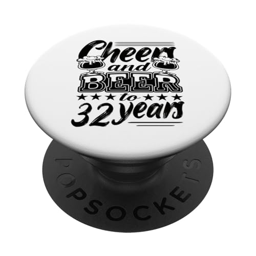 32 Cumpleaños 32 Cumpleaños Hombre 32 Cumpleaños Papá PopSockets PopGrip Adhesivo