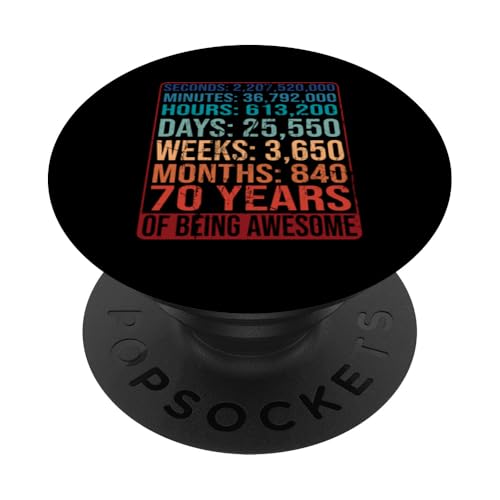 ¡70 Años! Regalo De Cumpleaños para 70 Cumpleaños PopSockets PopGrip Adhesivo