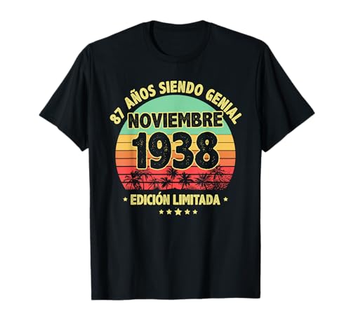 Noviembre 1938 87 Años Hombre Cumpleaños Noviembre 1938 Camiseta
