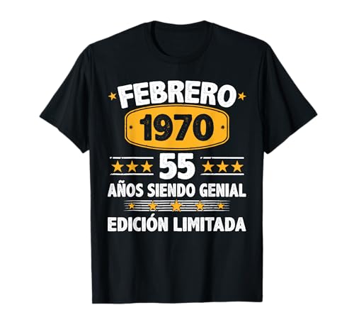 Febrero 1970 55 Años Hombre Cumpleaños Regalo Febrero 1970 Camiseta