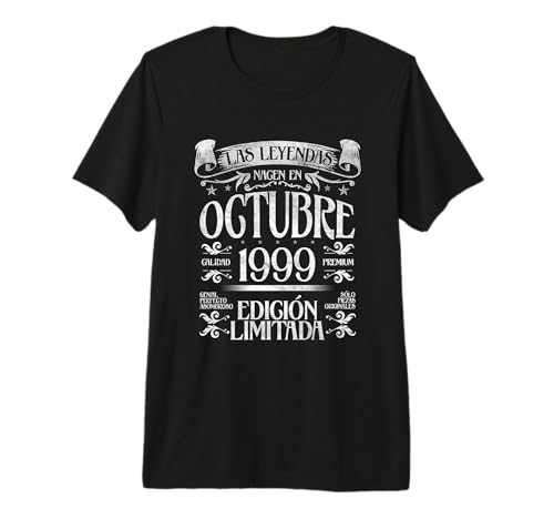 Las Leyendas Nacen en Octubre de 1999-25 Años Cumpleaños Camiseta Premium