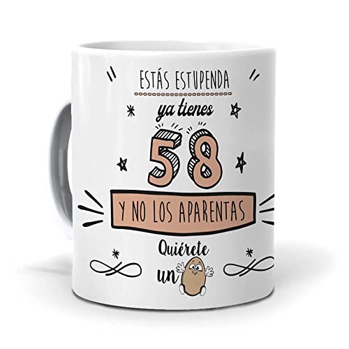 mundohuevo Taza Ya Tienes 58 y no los aparentas. Cerámica AAA - 350 ml.