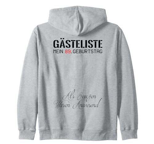 Gästeliste Mein 89. Geburtstag Libro de visitas Firma Sudadera con Capucha