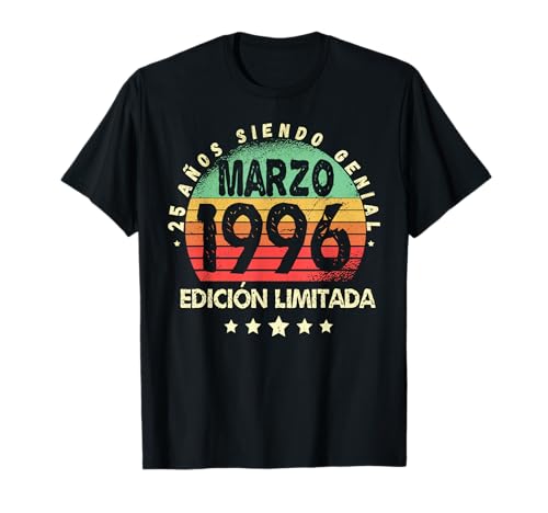 Nacido En Marzo 1996 25 Años Cumpleaños 25 Años Regalo Camiseta