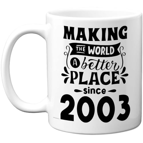 Taza de regalo de cumpleaños número 22 para hombres y mujeres – Making the World a Better Place...