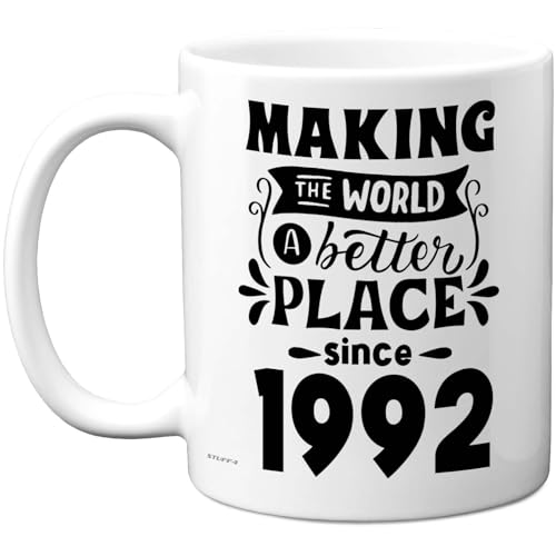 Taza de 33 cumpleaños para hombres y mujeres, haciendo del mundo un lugar mejor desde 1992, regalos...