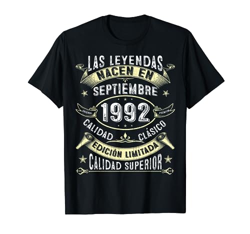 31 Años Cumpleaños Las Leyendas nacen en Septiembre de 1992 Camiseta