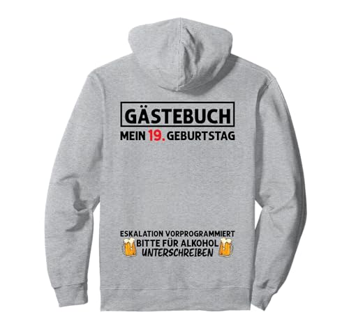 Libro de visitas para 19 cumpleaños para hombre y mujer, 19 años Sudadera con Capucha