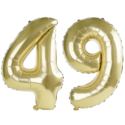 Globos de 40 pulgadas del número 49 para decoraciones de fiesta de cumpleaños 49, globos digitales...