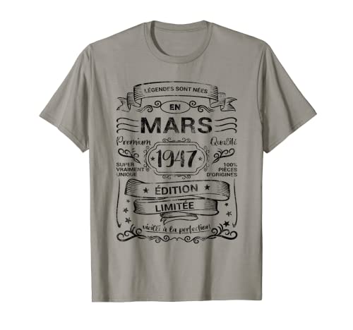 Leyendas Nacieron En Marzo 1947 Cumpleaños Camiseta