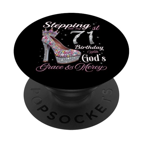 Entrando en mi 71 cumpleaños con la Gracia y la Misericordia de Dios PopSockets PopGrip Adhesivo