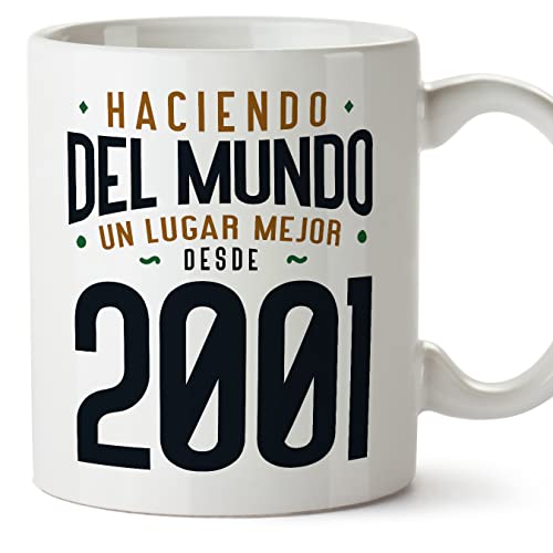 MUGFFINS Tazas 2001 Cumpleaños - En Español - Haciendo del Mundo un Lugar Mejor - 11 oz / 330 ml -...