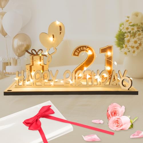 Regalos Originales de 21 Cumpleaños, Seutgjie Decoracion 21 Cumpleaños para Chicas Chicos con Tira...