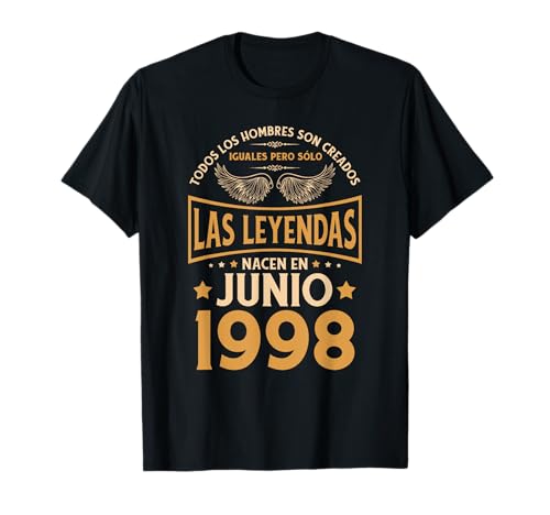 Cumpleaños Hombre Regalos Las Leyendas Junio 1998 Camiseta