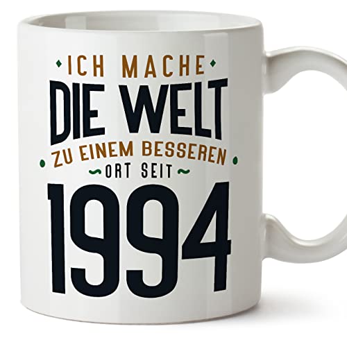 MUGFFINS Tazas 1994 Cumpleaños - En Alemán - Ich Mache Die Welt zu Einem Besseren - 11 oz / 330 ml...
