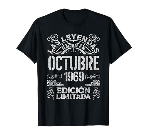 Las Leyendas Nacen En Octubre 1969 57 Años Cumpleaños Camiseta