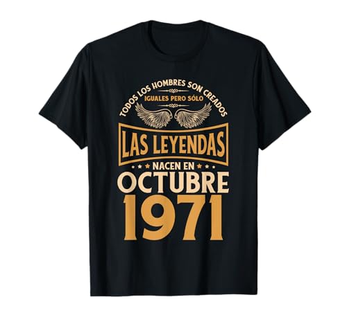 Cumpleaños Hombre Regalos Las Leyendas Octubre 1971 Camiseta