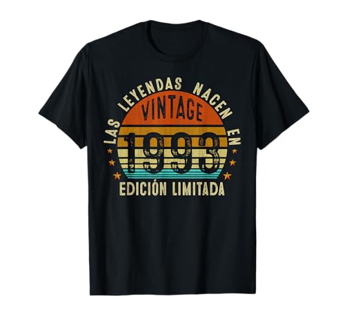 33 Años Cumpleaños Hombre Mujer Regalo Vintage 1993 Camiseta