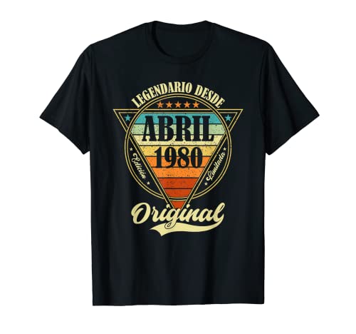43 cumpleaños Nacido en Abril de 1980 Vintage 43 años Camiseta