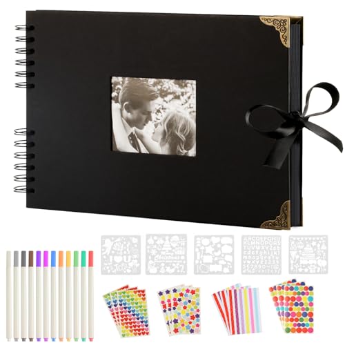 Album Fotos para Pegar y Escribir, A4 DIY Album de Fotos Personalizados Scrapbooking Cuaderno 80...