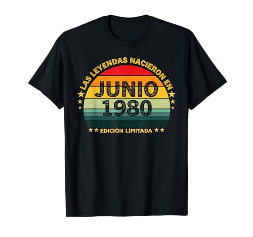 45 Años Cumpleaños Vintage Nacido En Junio 1980 Camiseta