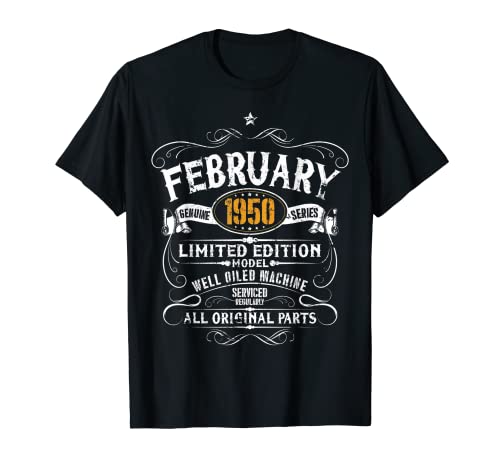 Regalo de 70 cumpleaños con frases divertidas, vintage, febrero de 1950 Camiseta