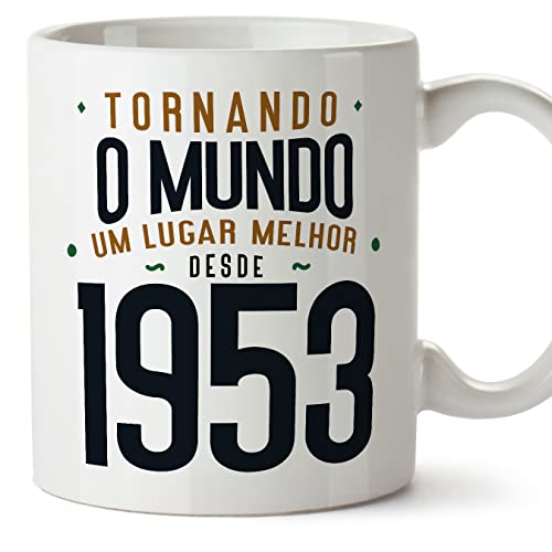 MUGFFINS Tazas 1953 Cumpleaños - En Portugués - Tornando o Mundo um Lugar Melhor - 11 oz / 330 ml...