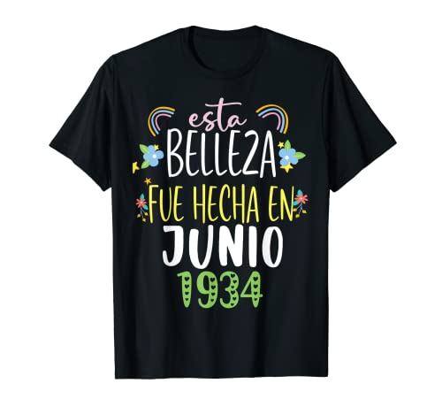 Hecha En junio 1934 Mujer Regalo 88 años Cumpleaños Camiseta