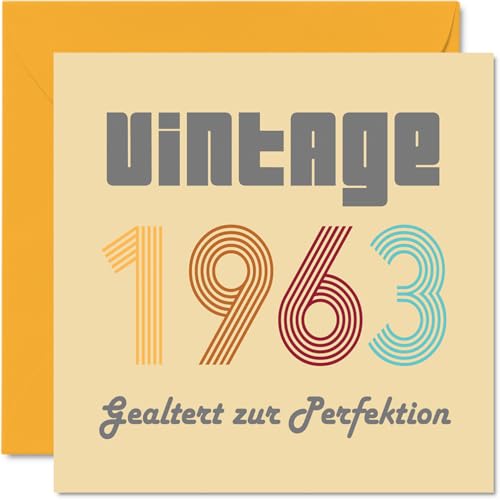 Stuff4 62. Tarjetas de cumpleaños para hombres y mujeres – Vintage 1963 Envejecido a la...