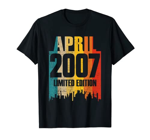 Abril 2007 15 Años Cumpleaños Edición Limitada Retro Camiseta