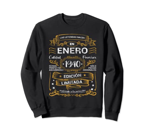 Las Leyendas Nacen Enero 1940 Cumpleaños Hombre Mujer Sudadera