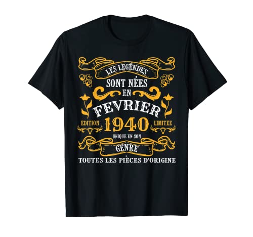 Las Legendes Nacieron En Febrero 1940 83 Cumpleaños Camiseta