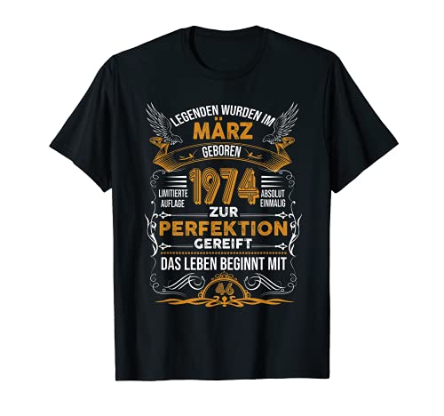 Regalo para el 46 cumpleaños, año 1974 de marzo de 2020. Camiseta