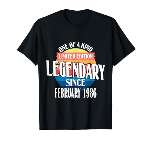 Edición Limitada Legendario Desde Febrero De 1986 Cumpleaños Camiseta