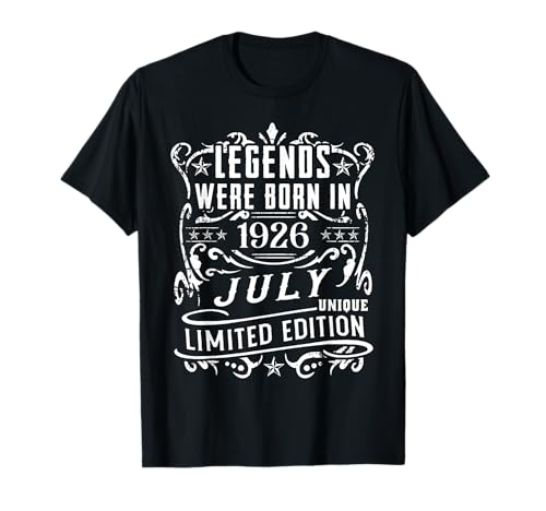 Cumpleaños Julio 1926 Edición Limitada Regalo Legend July Camiseta