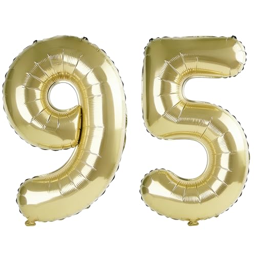 Globos de 40 pulgadas con el número 95 para decoraciones de fiesta de cumpleaños 95, globos...