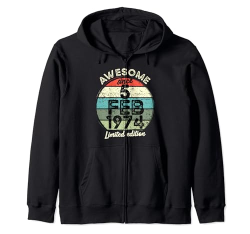 5 febrero 1974 50 cumpleaños 50 años 2024 Cumpleaños Sudadera con Capucha