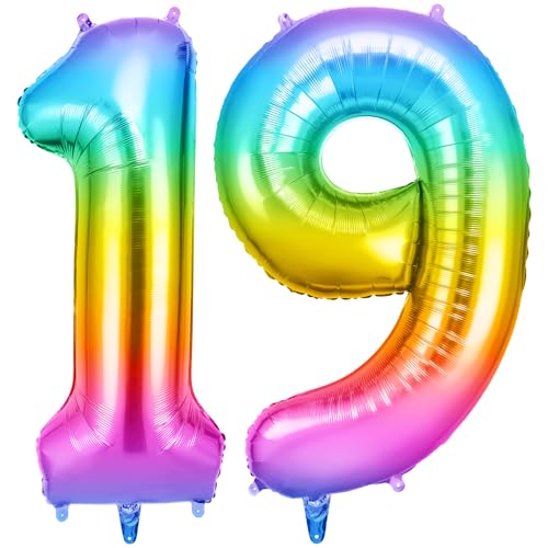 OFFCUP Globo Número 19 91 Color 40' (101cm), Grande Globos Foil, Globo Numeros Gigante, Inflar con...
